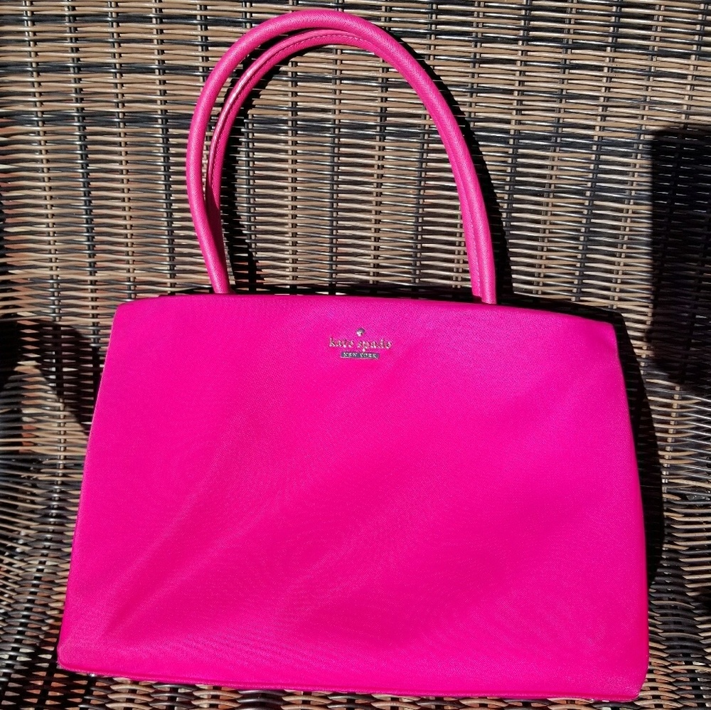 Kate Spade Hot Pink Nylon handle shoulder bag EUC